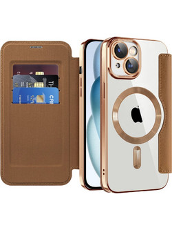 Techsuit - Smartmag Book Case - Iphone 15 Plus - Brown