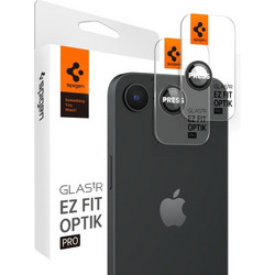 SPIGEN OPTIK EZ FIT TEMPERED GLASS FOR CAMERA LENS IPHONE 16E black 2pcs