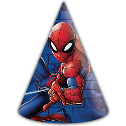 Χάρτινα Κωνικά Καπελάκια Spiderman Για Παιδικό Πάρτι