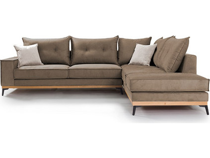 Pakoworld Luxury II Γωνιακός Καναπές Αριστερή Γωνία Καφέ 290x235x95cm 168-000009