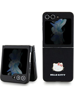 Hello Kitty - IML Metal Logo Kitty Head - Samsung Galaxy Z Flip5 - Μαύρο