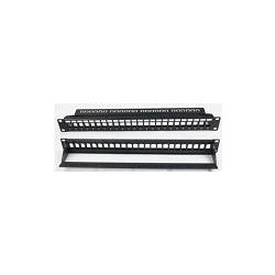SKY P-14 PATCH PANEL ΜΕ 24 ΘΕΣΕΙΣ ΓΙΑ KEYSTONE ΜΑΥΡΟ