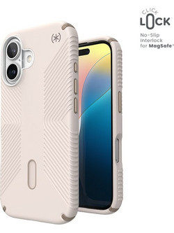 Speck Presidio2 Grip ClickLock & MagSafe - Case for iPhone 16 (Bleached Bone / Heirloom Gold / Hazel Brown) - (150689-3214)