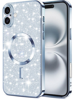 Techsuit Luxury Glitter MagSafe Θήκη Back Cover Light Blue (iPhone 16)
