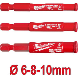 MILWAUKEE 4932498368 Σετ Ποτηροτρύπανα Πλακιδίων O6-8-10mm (3 τεμ)