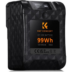KampF Concept BPV99 99Wh 6600mAh V Mount Battery with DTAP USBA USBC BP and OLED Screen KF280024
