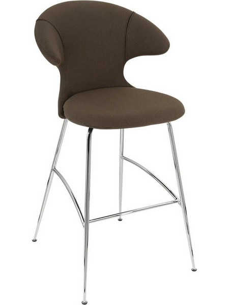 Σκαμπό Μπάρ Time Flies 590-10C5912-2 51x56x112cm Mocca-Chrome Umage