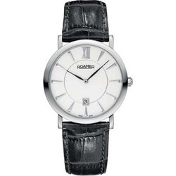 Roamer Ανδρικό Ρολόι με Μαύρο Δερμάτινο Λουράκι R934856412509