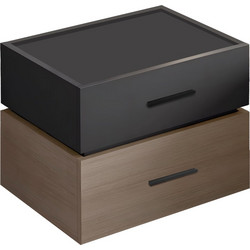 Κομοδίνο Sonlen pakoworld mdf σε sonoma-ανθρακί απόχρωση 60x40x44.5εκ