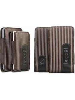 BUGATTI ΘΗΚΗ ΠΟΥΓΚΙ LEATHER TWIN STRIPED BROWN M