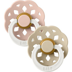 BIBS Boheme Glow Πιπίλες Καουτσούκ Νυκτός 6m+ Blush Vanilla 2τμχ
