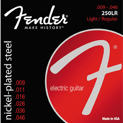 Fender 250L Σετ 6 Χορδές Ηλεκτρικής Κιθάρας Nickel Plated Steel 9-42"