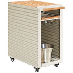 Τρόλλεϋ Σερβιρίσματος Airport 01-00-2075 76,5x40x88cm Beige-Natural Higold Ξύλο,Αλουμίνιο