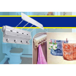 Πτυσσόμενη Απλώστρα Τοίχου με Γάντζους - Washing Line With Hook