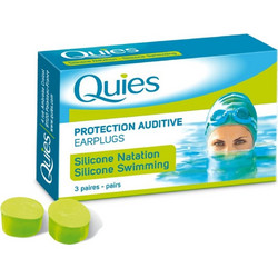 Quies Protection Auditive Earplugs 3 pairs, Ωτοασπίδες από Σιλικόνη Κατάλληλες για Κολυμβητές 3 ζευγάρια