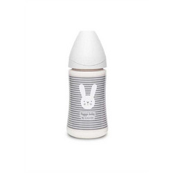 Suavinex Hygge Πλαστικό Μπιμπερό με Θηλή Σιλικόνης 0m+ Whiskers Grey 270ml
