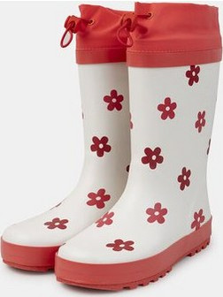 Παιδικές Γαλότσες για Κορίτσια Red Flowers (Μεγέθη 23-32) ΚΟΚΚΙΝΟ
