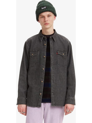 Levi's Ανδρικό Πουκάμισο Τζιν Μακρυμάνικο Φαρδιά Γραμμή Μαύρο A1919-0016