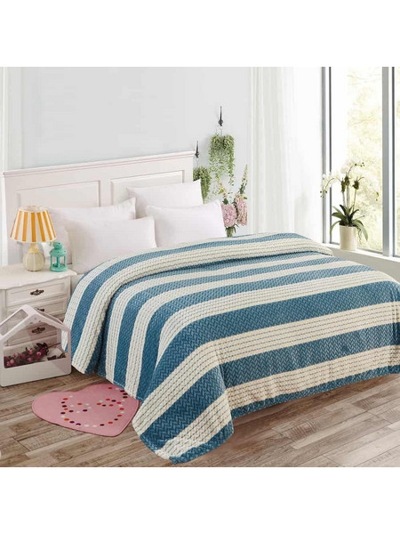 Κουβέρτα Fleece-Δίχρωμη Υπέρδιπλη 220X240CM POP Σχέδιο 08 Μπλε 16586