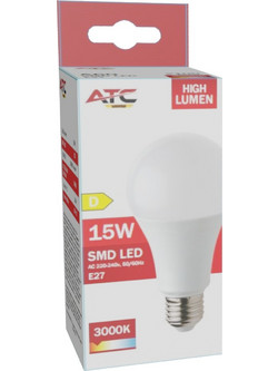 ATC SMD LED High Lumen Λαμπτήρας A60 230V 15W/2100LM E27 3000K