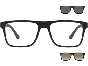 Emporio Armani EA4115 5853/1W Γυναικείος Σκελετός Γυαλιών Οράσεως με Clip-On Κοκάλινος Μαύρος