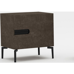 RAVENNA Κομοδίνο Virta Velvet Dark Brown 50 x 40 x 48