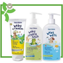 Frezyderm Frezybox: Frezyderm Baby Cream για την Αλλαγή Πάνας (175ml) & Hydra Milk Γαλάκτωμα (300ml) & Baby Bath Αφρόλουτρο (300ml) (187 & 189 & 255)