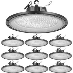 VEVOR 10 Πακέτα LED Φώτα High Bay, 200W 30000LM, IP65, 5000K, Μαύρο 5000KHWD10PCTNOK2001V2