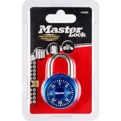 Λουκέτο μίνι MASTERLOCK 38mm σταθερού συνδυασμού σε 4 χρώματα Γαλάζιο