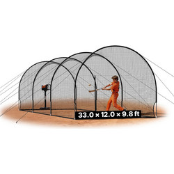 VEVOR Φορητό Αυτοστήρικτο Κλουβί Μπέιζμπολ 10m x 3.6m με Δίχτυ 4-Πλεκτά Πολυεστέρα & Παράθυρο Μηχανής Ρίψης για Εσωτερική και Εξωτερική Χρήση BYBLXWKWBX33EM4W9001V0