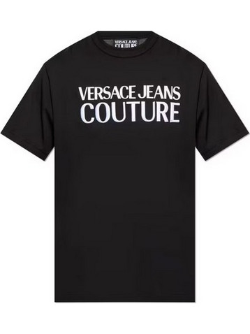 VERSACE JEANS COUTURE Logo-Embroidered Cotton T-Shirt 77GAHL03CJ01L-899