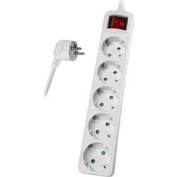 Powertech PT-878 Λευκό Πολύπριζο 5 Θέσεων 16A 5m