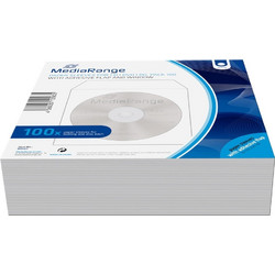 MediaRange Paper Sleeves for 1 Disc White 100 Pack (MRBOX62)
