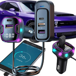 FM Transmitter Αυτοκινήτου Bluetooth 5.0 με 5 Θύρες USB/Type-C & Hands Free