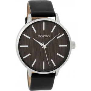 Oozoo Ανδρικό Ρολόι με Καφέ Δερμάτινο Λουράκι C9254