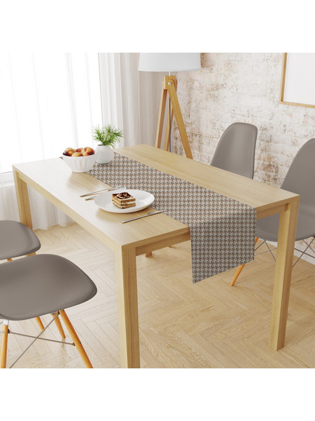 Τραβέρσα Αλέκιαστη Houndstooth 473 Beige Dimcol (40x180) 1Τεμ