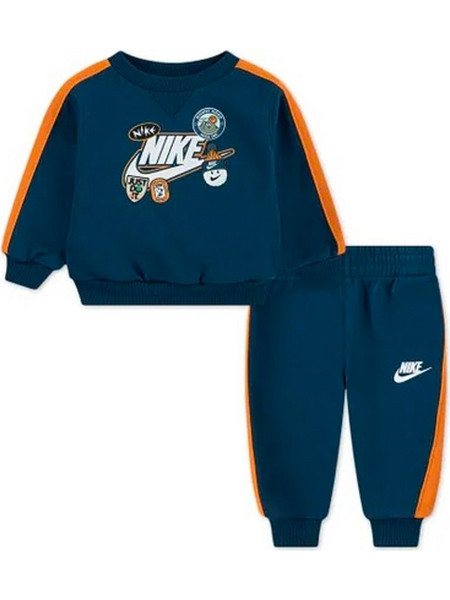 Nike Παιδικό Σετ Φόρμας Πορτοκαλί Navy Μπλε 66N497-023