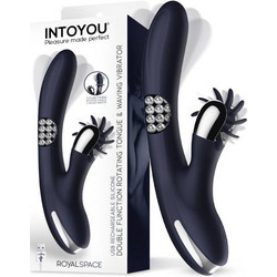 IntoYou Royalspace Δονητής Rabbit 25cm Μαύρος