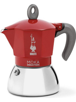 Bialetti Moka Induction Μπρίκι Espresso 2Cups Κόκκινο