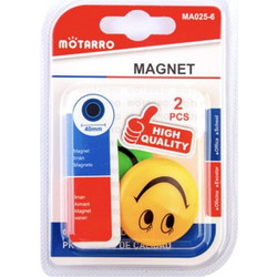 Μαγνήτες Στρογγυλοί Smiley 40mm Σετ 2 Τεμαχίων Motarro MA025-6