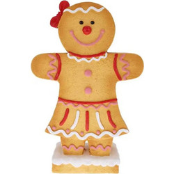 Χριστουγεννιάτικη Φιγούρα Gingerbread από Μελισσοκέρι, Επιτραπέζιο Διακοσμητικό, 36x11x55 cm Κορίτσι - Aria Trade