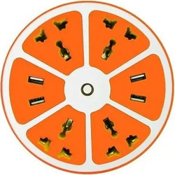 Πολύπριζο σε σχήμα φρούτου USB hexagon Socket Jiageng JG23192 - πορτοκαλί