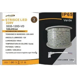 Ταινία LED 12w 220V 120led IP65 3535-120D Πράσινη