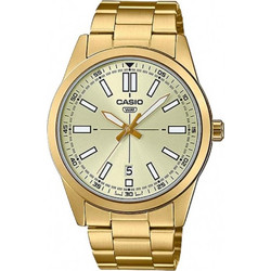 Casio Ανδρικό Ρολόι με Χρυσό Μεταλλικό Μπρασελέ MTP-VD02G-9EUDF