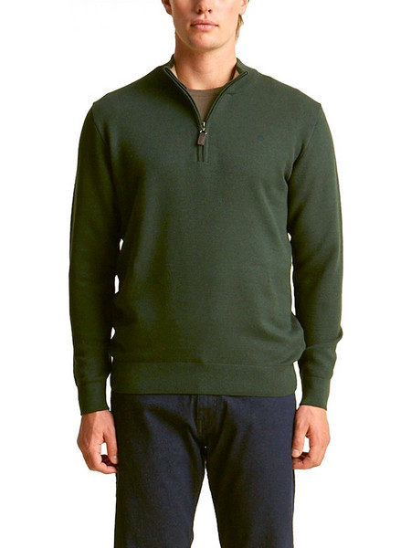 Dors Oxford Logo Ανδρική Πλεκτή Μπλούζα με Φερμουάρ Πράσινη