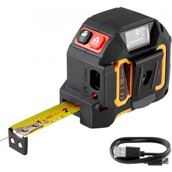 VEVOR Μετρητική Ταινία 2-σε-1 με Laser, 41 μέτρα Επαναφορτιζόμενη Λειτουργία Μέτρησης και 4.8 μέτρα Ταινία, Διαστάσεις: 82 x 75 x 50 χιλιοστά JGJC131FT16FU32ND001V9