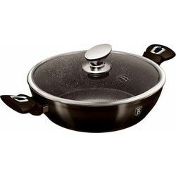 Berlinger Haus Metallic Line BH-6609 Shiny Black Κατσαρόλα Πλακερό Αλουμνίου Επίστρωση Μαρμάρου 28cm