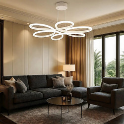 Stewe Home Lupin Κρεμαστό Φωτιστικό Οροφής LED Λευκό 60x60x90cm