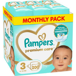 Pampers Premium Care Monthly Pack Πάνες No3 6-10kg 200τμχ