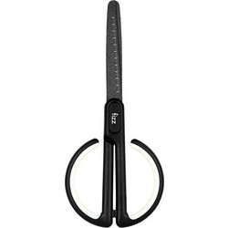 FIZZ ψαλίδι FZ212003-W με χάρακα, μεταλλική λεπίδα, 17cm, μαύρο-λευκό